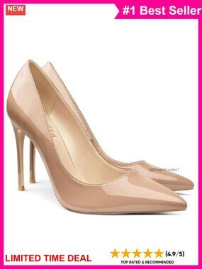 Women's 4 Inch Pointed Toe Stiletto Pumps Slip On Dress Heels